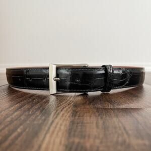 Saks Fifth Avenue Genuine American Alligator Leather Belt USA Mens Size 40 Black